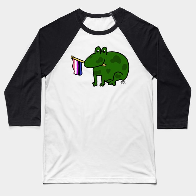 Genderfluid Frog Baseball T-Shirt by Art By Sophia